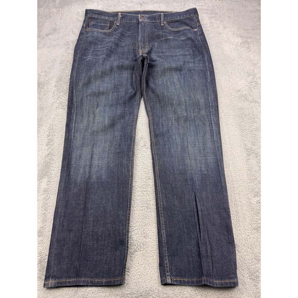 Levis 569 Jeans Men 38x32 Black Loose Baggy Straight Whisker Distress Denim